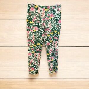 Talbot’s Pants, Size 8, Polished Cotton Floral Print, Green & pink, Colo…